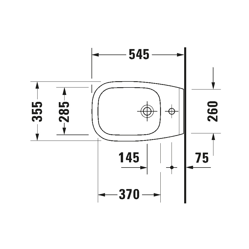 Duravit 22571500002 - Wandhängendes Bidet D-CODE Keramik/glänzend weiß