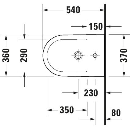 Duravit 2294150000 - Wandhängendes Bidet D-NEO, Keramik / glänzend weiß