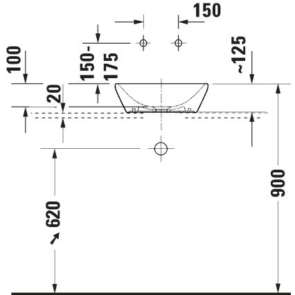 Duravit 2397400070 - Aufsatzwaschbecken D-NEO 40x40 cm Keramik / glänzend weiß