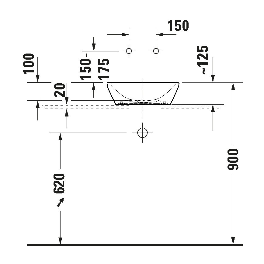 Duravit 2397400070 - Aufsatzwaschbecken D-NEO 40x40 cm Keramik / glänzend weiß