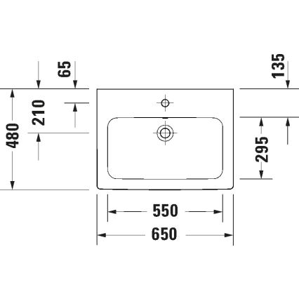 Duravit 23996500002 - Wandhängendes Waschbecken D-CODE 65 x 48 cm Keramik/glänzend weiß