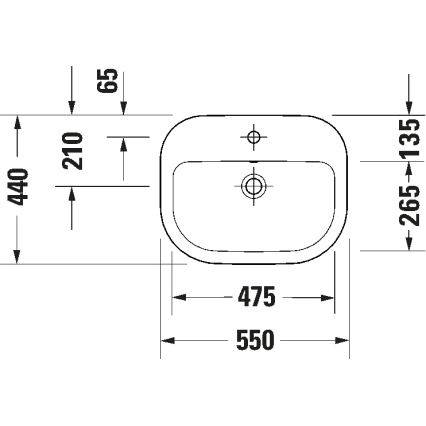 Duravit 24025500002 - Wandhängendes Waschbecken D-CODE 55x44 cm Keramik/glänzend weiß