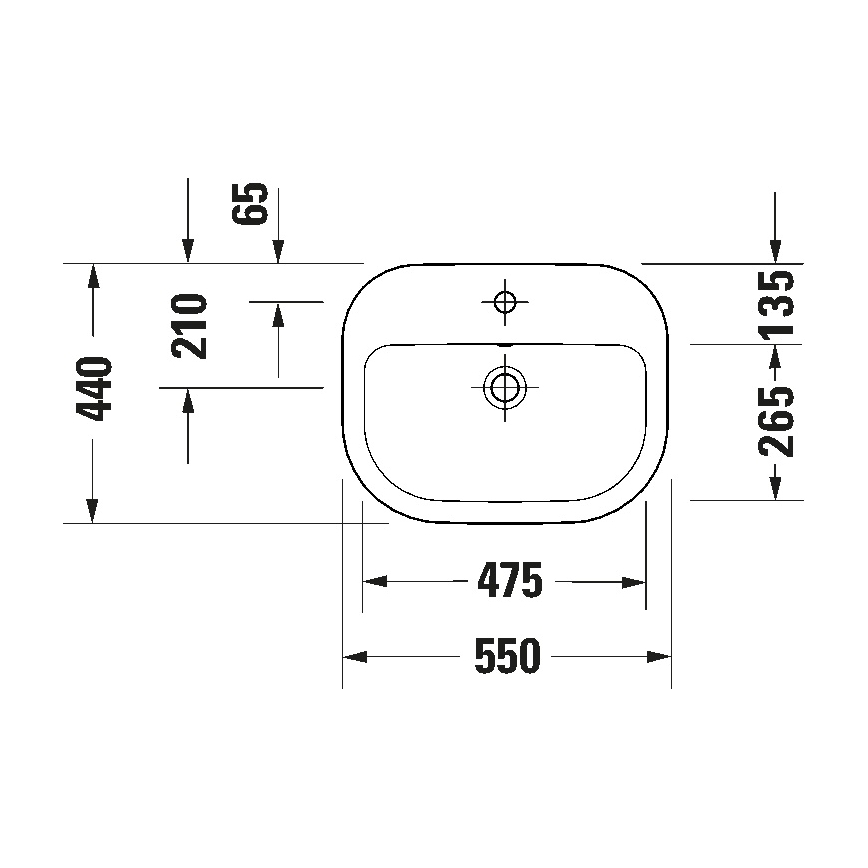 Duravit 24025500002 - Wandhängendes Waschbecken D-CODE 55x44 cm Keramik/glänzend weiß