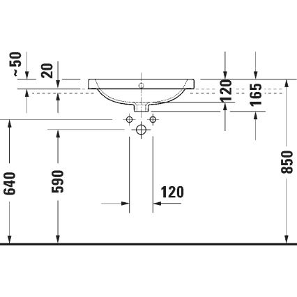 Duravit 24025500002 - Wandhängendes Waschbecken D-CODE 55x44 cm Keramik/glänzend weiß