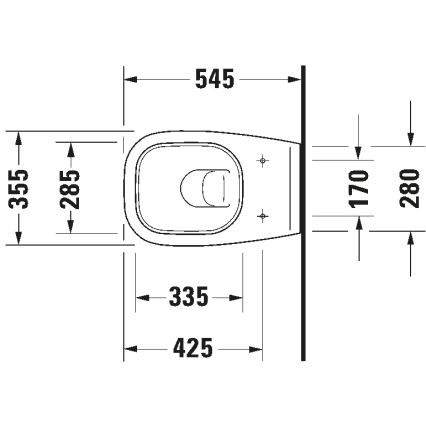 Duravit 25350900002 - D-CODE Hänge-WC, Keramik, glänzend weiß