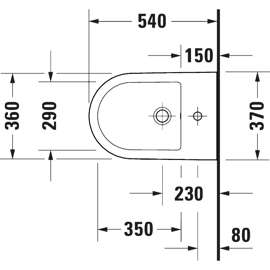Duravit 27271500002 - Wandhängendes Bidet D-CODE, Keramik / glänzend weiß