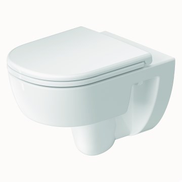 Duravit 45130900B2 - Hänge-WC randlos mit SoftClose-WC-Sitz D-CODE Keramik / Hochglanzweiß
