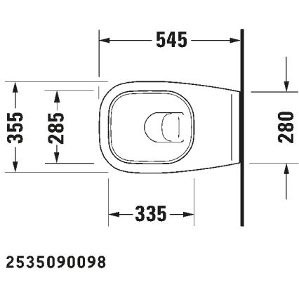 Duravit 45351900A1 - Wandhängendes WC D-CODE mit WC-Sitz, Keramik / glänzend weiß