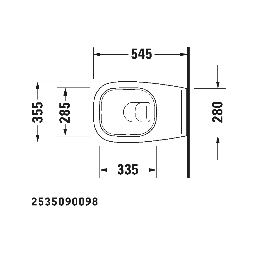 Duravit 45351900A1 - Wandhängendes WC D-CODE mit WC-Sitz, Keramik / glänzend weiß