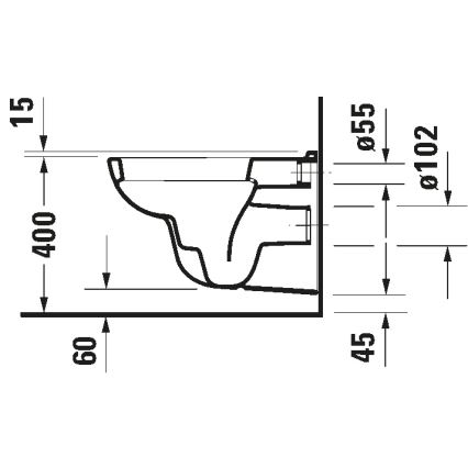 Duravit 45351900A1 - Wandhängendes WC D-CODE mit WC-Sitz, Keramik / glänzend weiß