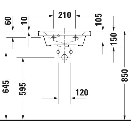 Duravit 742500060 - Wandhängendes Waschbecken D-NEO 50 x 40 cm, Keramik, hochglanzweiß