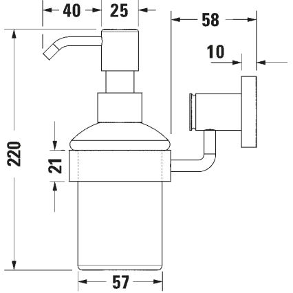 Duravit 99164600 - Wandseifenspender D-CODE 390 ml Milchglas/matt schwarz