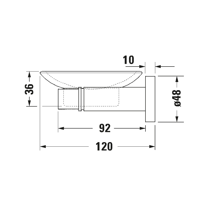 Duravit 99174600 - D-CODE Wandseifenschale, links, matt schwarz