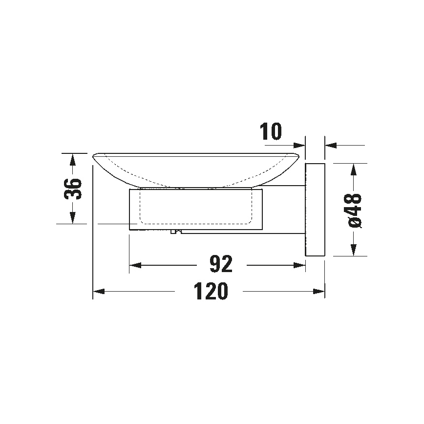 Duravit 99181000 - Wand-Seifenschale D-CODE, rechts, Chrom glänzend