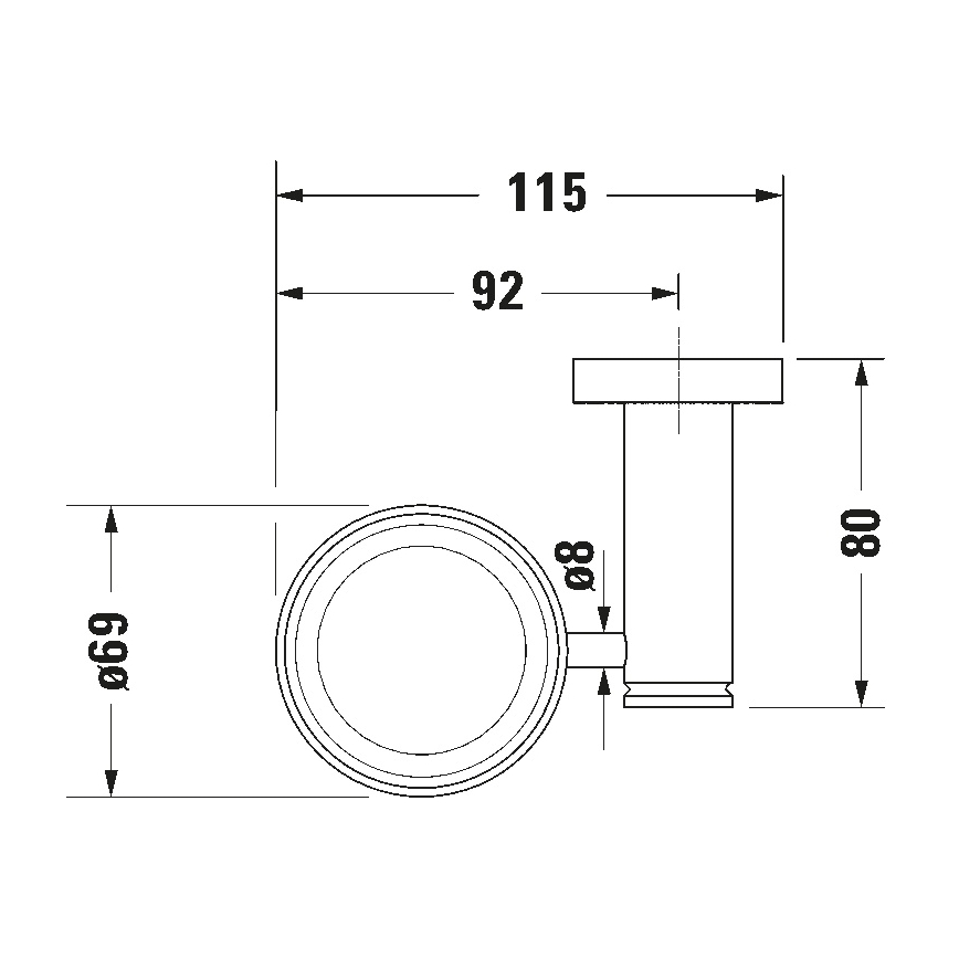 Duravit 99191000 - Wandhalter für Zahnbürsten D-CODE, links, glänzender Chrom