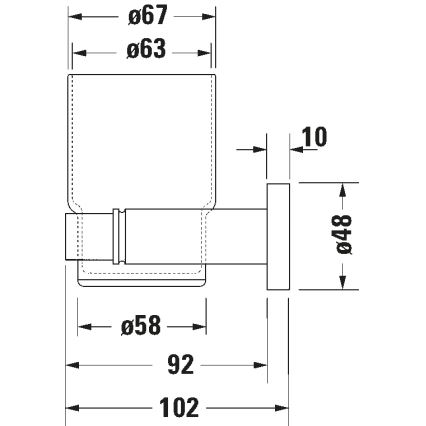 Duravit 99204600 - Wandhalter für Zahnbürsten D-CODE rechts matt schwarz
