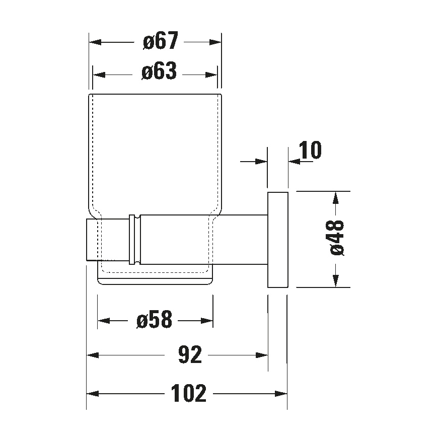 Duravit 99204600 - Wandhalter für Zahnbürsten D-CODE rechts matt schwarz