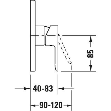 Duravit DC4210010010 - Unterputz-Duscharmatur D-CODE, glänzender Chrom