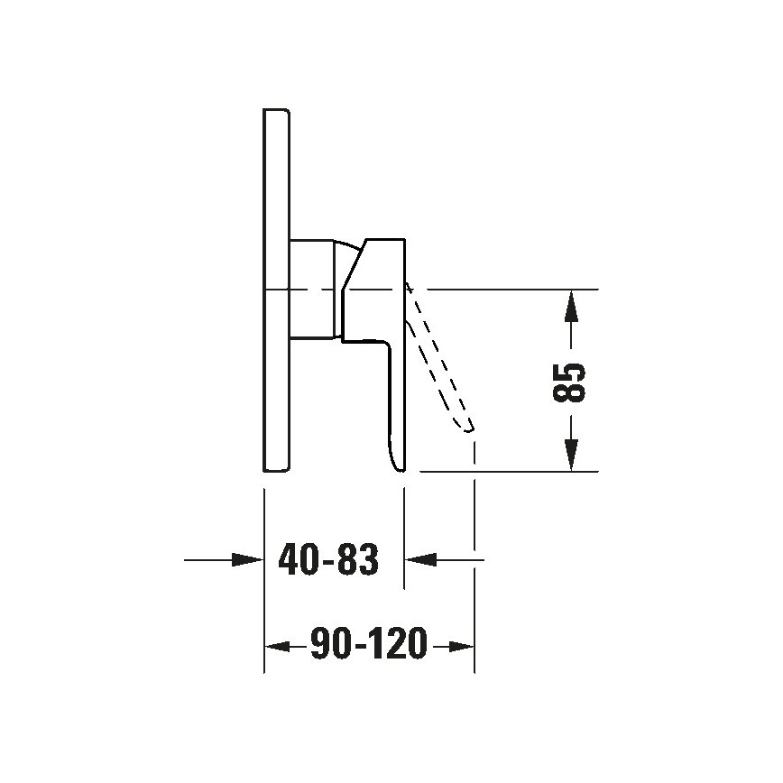 Duravit DC4210010010 - Unterputz-Duscharmatur D-CODE, glänzender Chrom