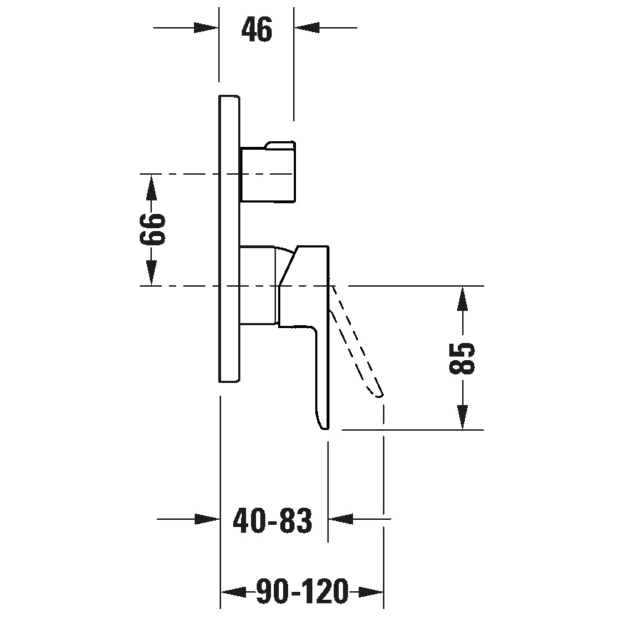 Duravit DC5210012046 - Wannenarmatur für Unterputzmontage D-CODE matt schwarz