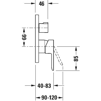 Duravit DC5210018010 - Wannenarmatur zur Unterputzmontage D-CODE, Hochglanzchrom