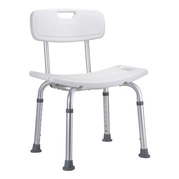 Duschhocker 51x67 cm silber/weiß