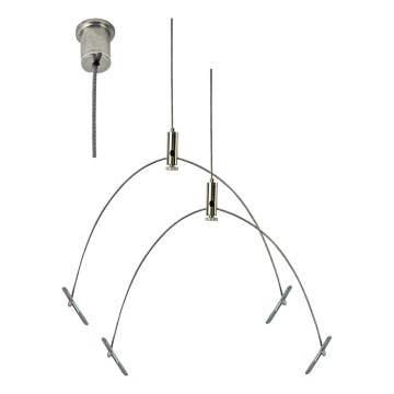 e2 elektro - Set mit 150 cm langen Abhängeseilen, glänzender Chrom
