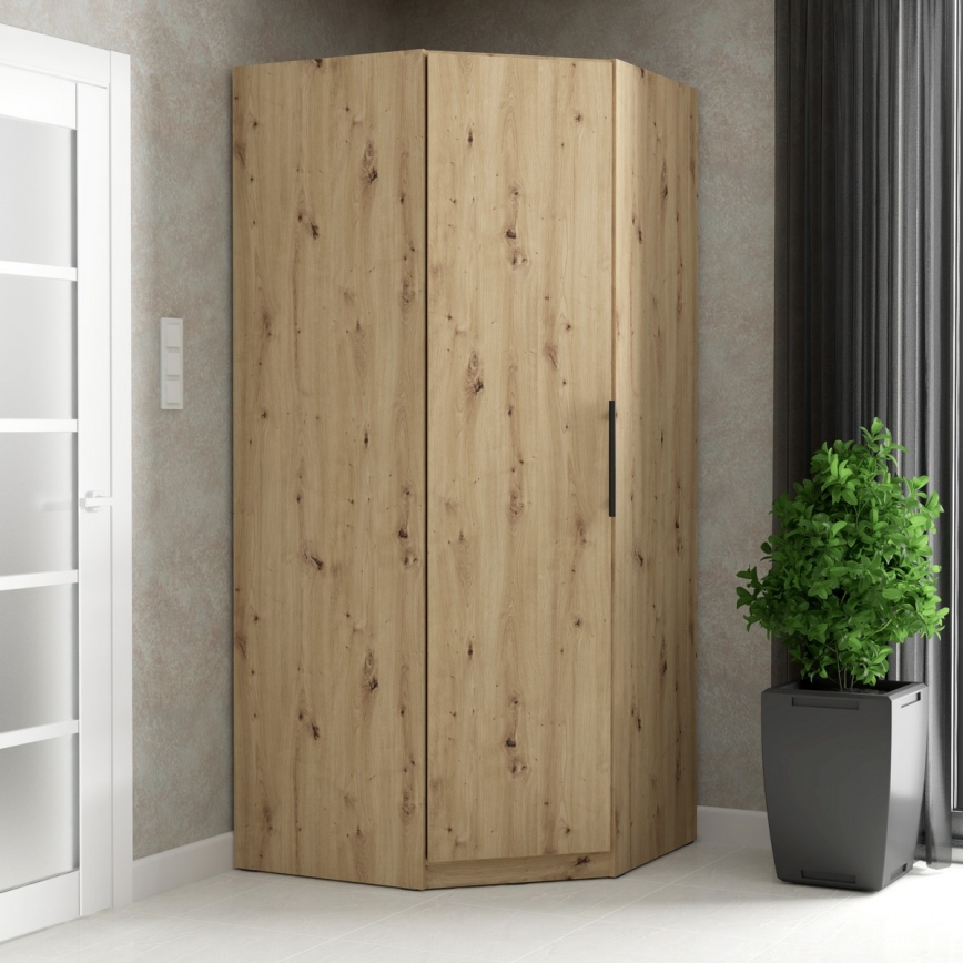 Eck-Kleiderschrank MARO 94 x 213 cm, Eiche Artisan