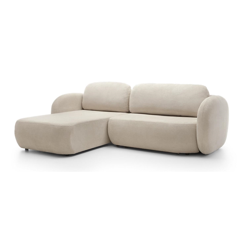 Eck-Schlaffunktion-Sitzgarnitur mit Stauraum in L-Form OLBIA links beige