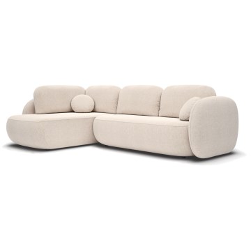 Eck-Schlaffunktion-Sitzgarnitur mit Stauraum in L-Form OLBIA links beige