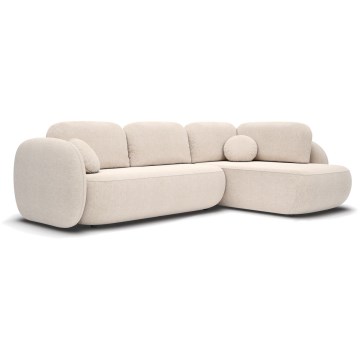 Eck-Schlaffunktion-Sitzgarnitur mit Stauraum in L-Form OLBIA rechts beige