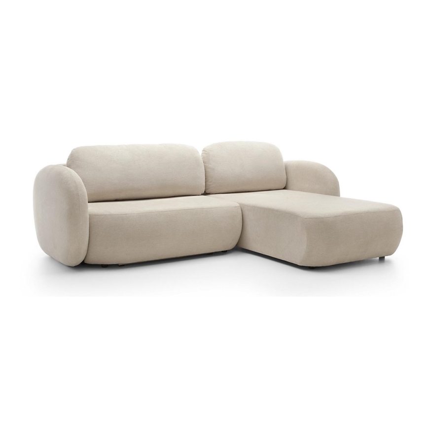 Eck-Schlaffunktion-Sitzgarnitur mit Stauraum OLBIA, rechts, beige
