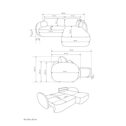 Eck-Schlafgarnitur OLBIA in L-Form, mit Bettfunktion und praktischem Stauraum, rechts, beige