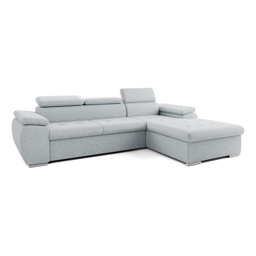 Eck-Schlafsofa in L-Form mit Stauraum PADUA, grau, rechts