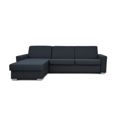 Eck-Schlafsofa mit Stauraum, ausziehbar, für den täglichen Gebrauch, L-Form LEKA links, blau