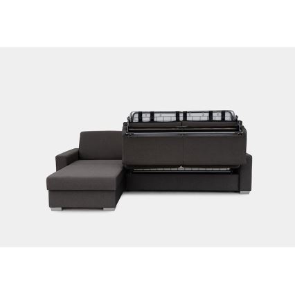 Eck-Schlafsofa mit Stauraum, L-Form, links, braun, für den täglichen Gebrauch LEKA