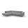 Eck-Schlafsofa mit Stauraum in L-Form BRESCIA links, grau