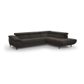 Eck-Schlafsofa mit Stauraum in L-Form BRESCIA, rechts, braun