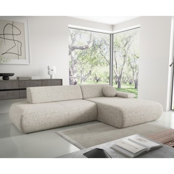 Eck-Schlafsofa mit Stauraum in L-Form PRATO, rechts, beige