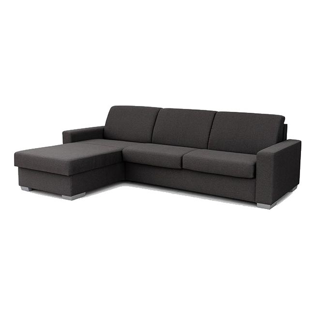 Eck-Schlafsofa mit Stauraum, L-Form, links, braun, für den täglichen Gebrauch LEKA