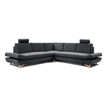 Eck-Schlafsofa mit Stauraum, Polsterbezug, L-Form, AVESTA, rechts, Anthrazit