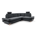 Eck-Schlafsofa mit Stauraum, Polsterbezug, L-Form, AVESTA, rechts, Anthrazit
