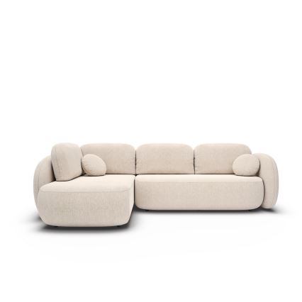 Eck-Schlaffunktion-Sitzgarnitur mit Stauraum in L-Form OLBIA links beige