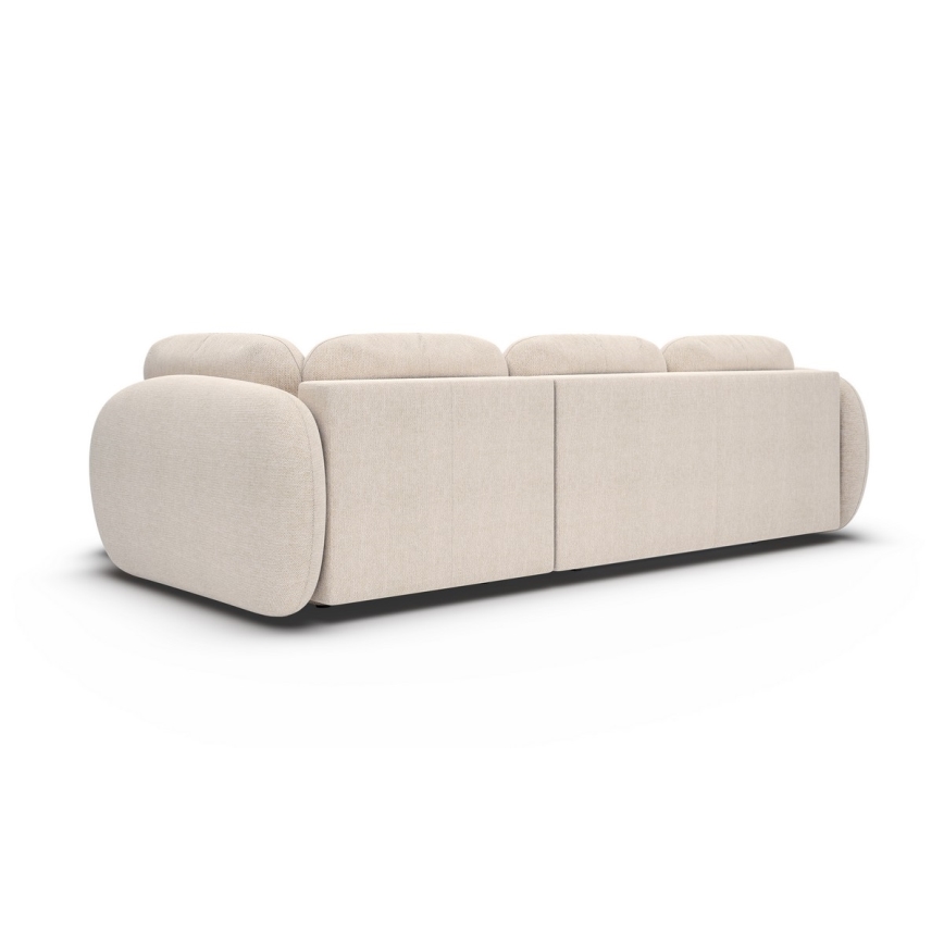Eck-Schlaffunktion-Sitzgarnitur mit Stauraum in L-Form OLBIA rechts beige