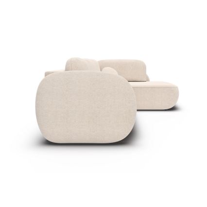 Eck-Schlaffunktion-Sitzgarnitur mit Stauraum in L-Form OLBIA rechts beige