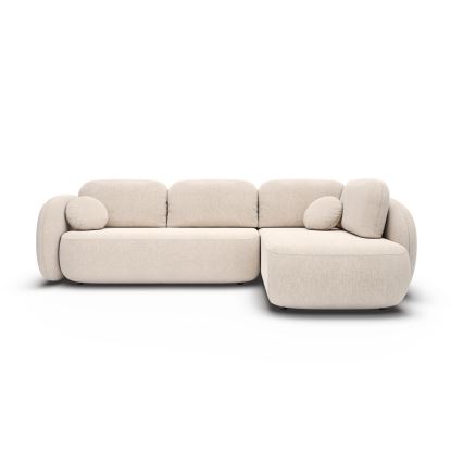 Eck-Schlaffunktion-Sitzgarnitur mit Stauraum in L-Form OLBIA rechts beige