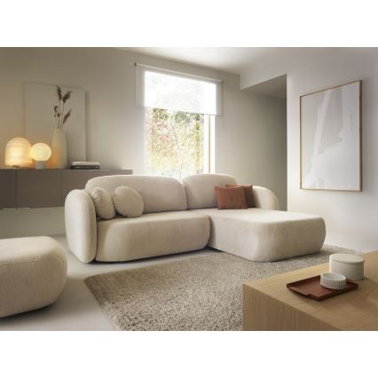 Eck-Schlaffunktion-Sitzgarnitur mit Stauraum OLBIA, rechts, beige