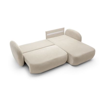 Eck-Schlaffunktion-Sitzgarnitur mit Stauraum OLBIA, rechts, beige
