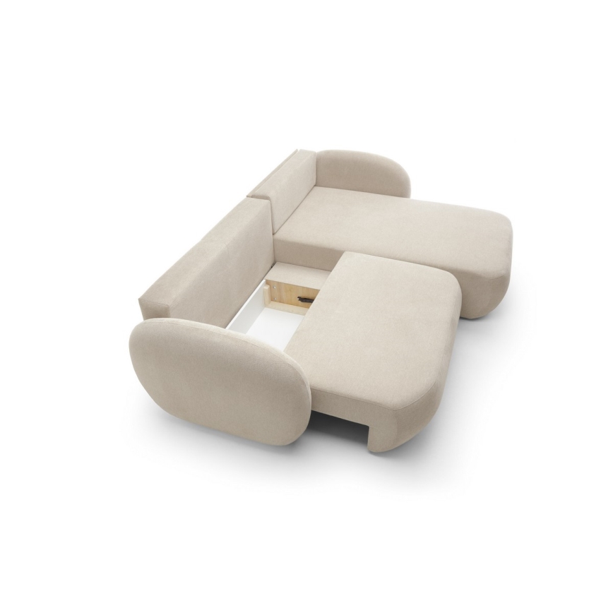 Eck-Schlaffunktion-Sitzgarnitur mit Stauraum OLBIA, rechts, beige
