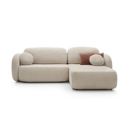 Eck-Schlaffunktion-Sitzgarnitur mit Stauraum OLBIA, rechts, beige
